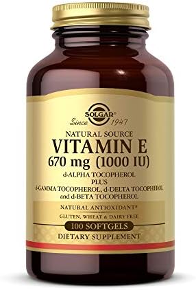 Solgar Vitamin E 670 mg (1000 IU), 100 Mixed Softgels - Natural Antioxidant, Skin & Immune System Support - Naturally-Sourced Vitamin E - Gluten Free, Dairy Free - 100 Servings