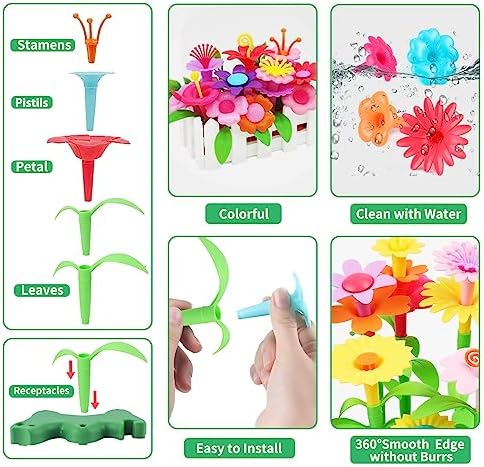 CENOVE Toddler Toys for 3 4 5 6 Years Old Boys Girls,Upgrade DIY Building Blocks Stacking,STEM Educational Kids Toys Brain Development Preschool Kindergarten Arts and Crafts Toy with Storage Box