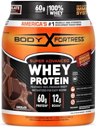 Body Fortress 100% Whey, Premium Protein Powder, Chocolate, 1.78lbs