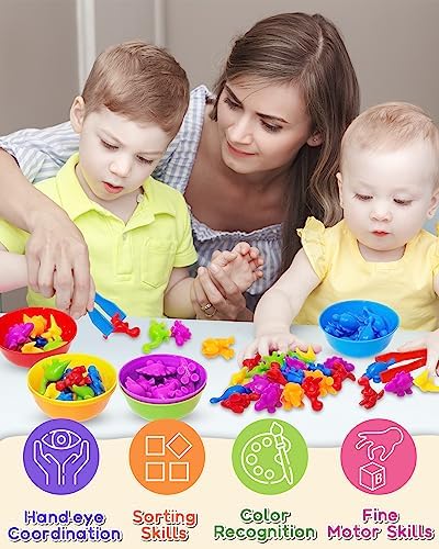 Yetonamr Counting Dinosaurs Montessori Toys for 3 4 5 Years Old Boys Girls, Toddler Preschool Learning Activities Toy for Kids Ages 3-5, 4-8, Birthday Gifts Sensory Toys