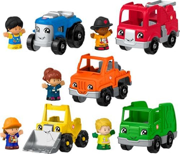 Fisher-Price Little People Toddler Playset Activity Vehicles Set with 10 Toys for Preschool Pretend Play Kids Ages 1+ Years